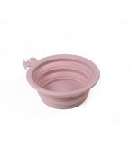Bol de voyage pliable en silicone rose de 750 ml