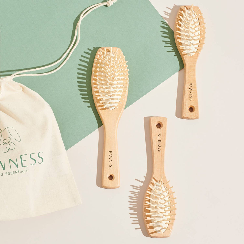 Brosse pour chien en bois - Pour poils longs et fins