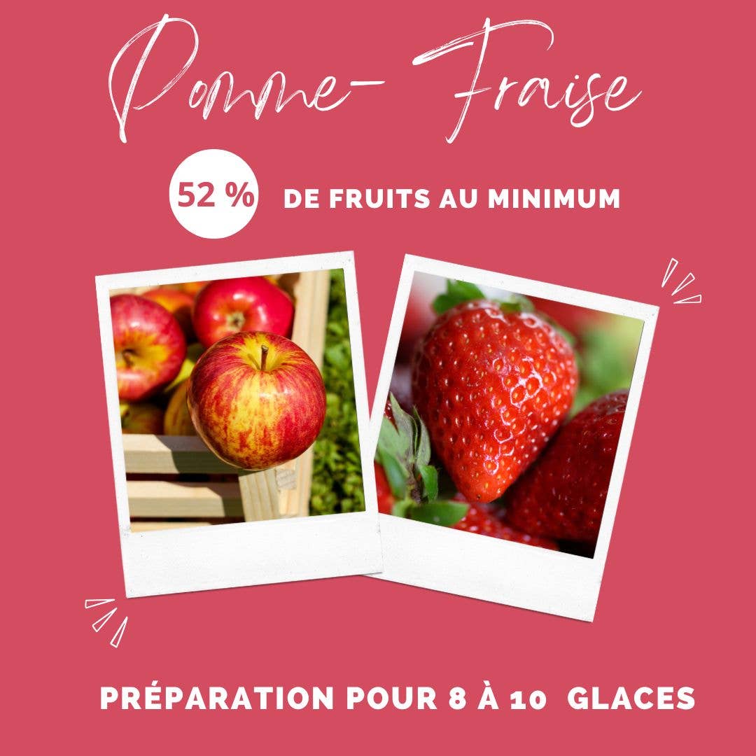 Glace pour chien pomme-fraise