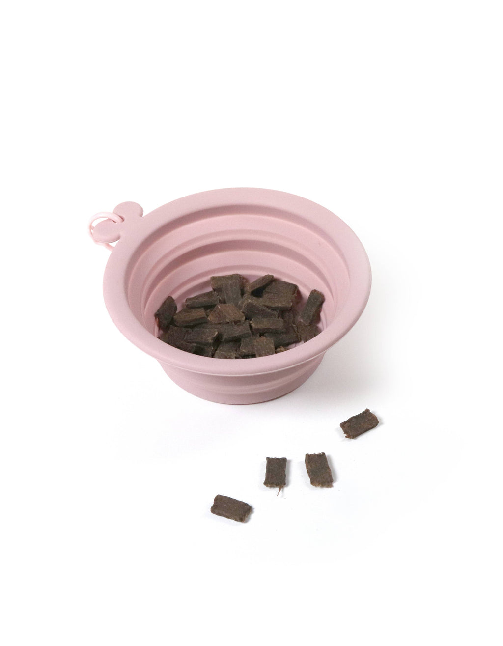 Bol de voyage pliable en silicone rose de 750 ml
