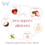 Glace pour chien pomme-fraise