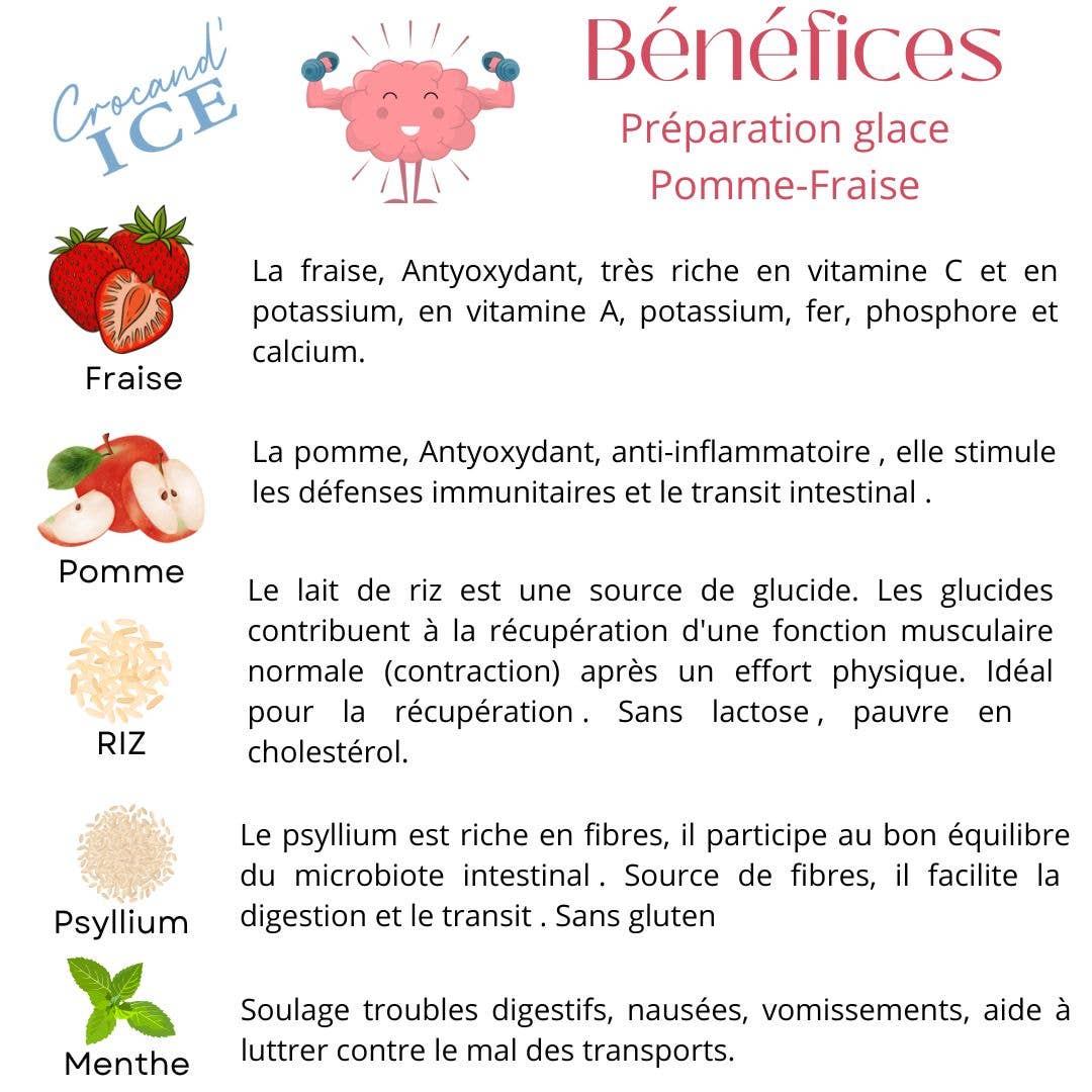 Glace pour chien pomme-fraise